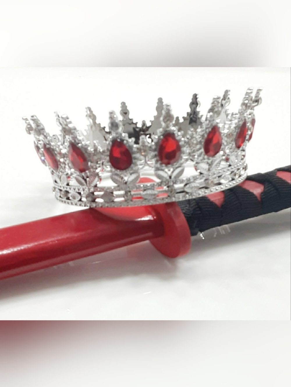 The Crown Kids Silver Crown with Red Gem Accents